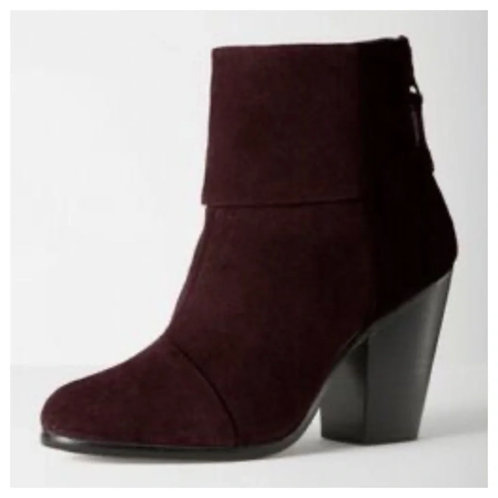 Rag & Bone Classic Newbury Ankle Boot Brown Suede Womens Size 35 US 5